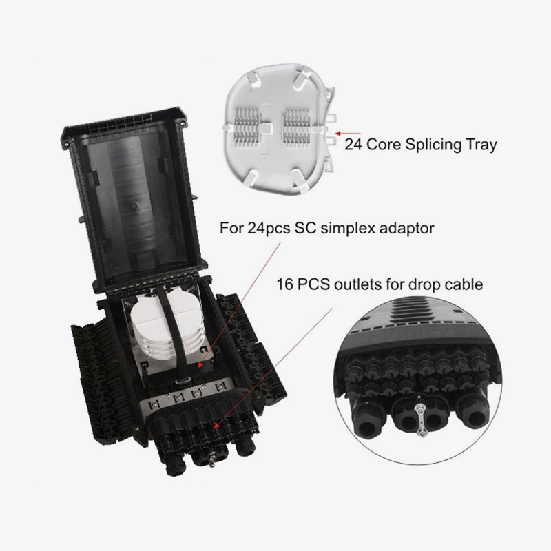 T6-088-A 96 Core Fiber Optic Splice Închizor/ 16 Core FTTH Box