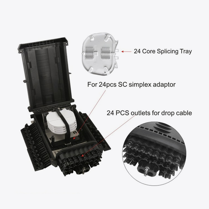 T6-088-D 96 Core Fiber Optic Splice Închizor / 24 CORE FTTH Box